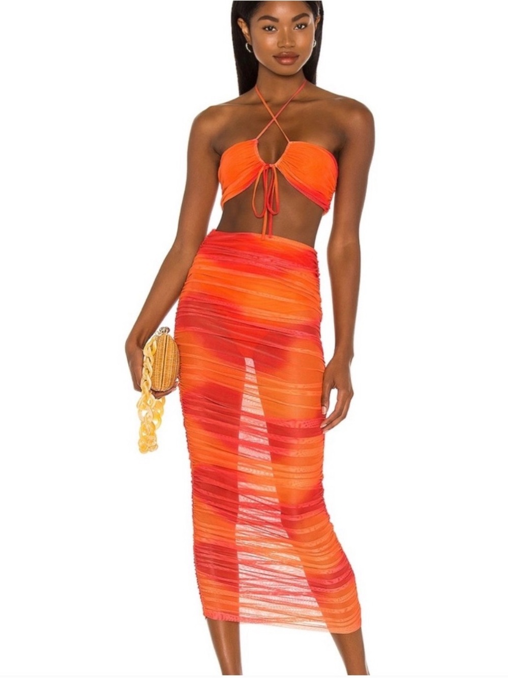 Camila Coelho Orange and Red Ombre set